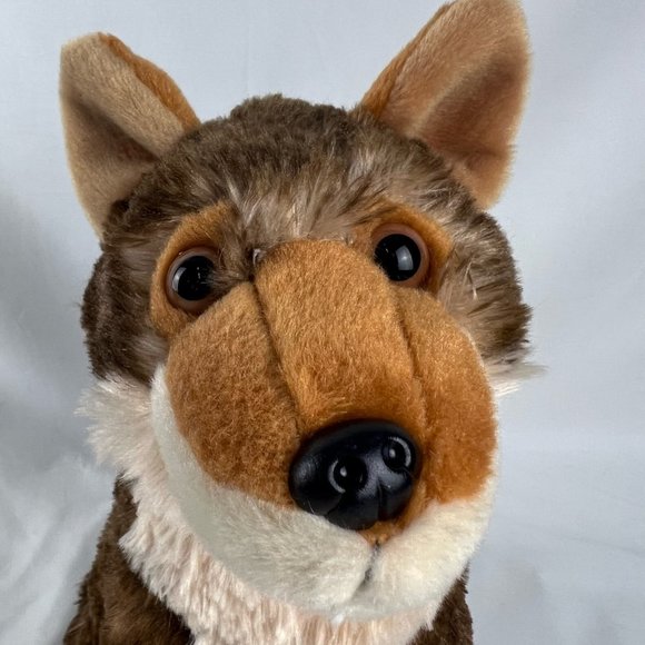 Wolf Plush Wild Republic Golden Brown Sitting Stuffed Animal Toy 13" - Picture 6 of 8